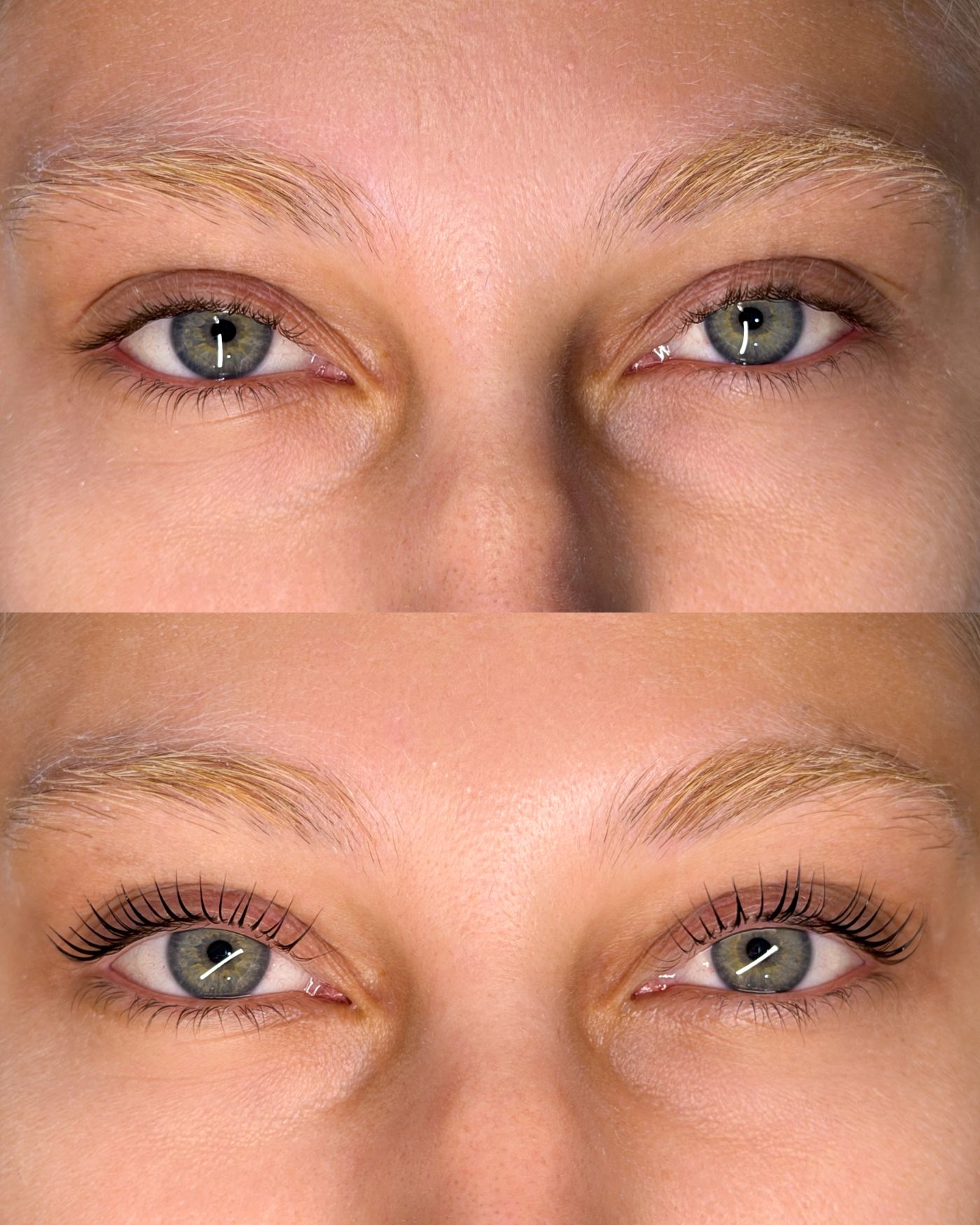 Antes e depois de Lash Lifting